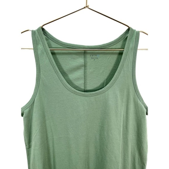 Johnny Was NWT Calmé Scoop Neck Curved Hem Tank Top in Sage Green Small - Picture 4 of 12